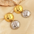 Orecchini trapuntati bicolore oro 18 carati e argento su elegante seta lussuosa - Tondo Trapuntato (Oro e Argento)