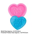 Pink and blue heart-shaped silicone molds with RN stethoscope design for DIY keychains - 2# Heart Stethoscope / Pink
