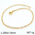 Pulsera de cadena tejida a mano en acero titanio dorado con cierre de mosquetón - 1.8mm Dorado / 20cm