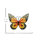Orange butterfly metal wall decor measuring 16x12cm for indoor and outdoor garden use - Yellow