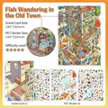 DIY 2.5D creative scene stickers with illustrated old building and fish theme PET set - Ancient Building and Fish