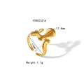 Unregelmäßiger Lava-Ring in 18K Goldoptik mit verstellbarer Edelstahlschiene für Damen - Organische Form Flüssiggold-Stil (YYR023214)