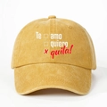 Cappellino da baseball giallo senape in cotone lavato con stampa spagnola Tequila - Taglia unica / Giallo