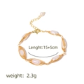 Handmade gold wire-wrapped bracelet with natural white pearls and a 15+5cm chain - Wire Wrapped Bracelet