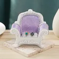 Miniature white resin sofa jewelry stand with purple sequins for rings and earrings - Colorful Purple