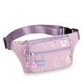 Riñonera violeta lavanda con estampado de grafiti y correa ajustable de nailon - Violeta Claro