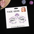 Bijoux de visage en cristal violet et argent pour maquillage avec décors papillon - Violet