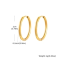 2cm gold-plated stainless steel hoop earrings with 0.16cm thickness and 18k finish - 1.6*20mm / Gold