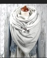 Chic grey triangle scarf shawl with decorative leather buckle detail for women - 150*75cm / Grey Leather Buckle Shawl (WJ01-TFWJ408)