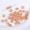 Champagne gold glass rose flower relief beads for DIY jewelry and necklace crafts - Rose-6mm-Yellow