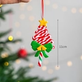 Ciondolo natalizio a bastoncino di zucchero con stella e fiocco verde, altezza 11 cm - Caramella a Forma di Albero Colorata