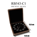 Handcrafted black wood prayer beads with tassels in a premium velvet-lined wooden storage box - No Engraving / Large Size (RB543) / Walnut (Black Lining)