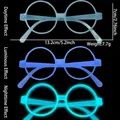 Neon glow party round glasses frame in light blue showing day and night glowing effects - Round / Light Blue