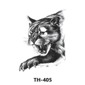 Waterproof temporary tattoo sticker with black and white leopard sketch design, model TH-405 - Th-405 / 210*148mm