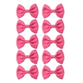 10-piece set of bright pink grosgrain ribbon bow hair clips for baby girls and toddlers - Set / Deep Pink