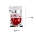Red heart-shaped velvet makeup puff with bow in professional hanging retail packaging - OPP Bag Packed/1pc / Red