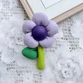 Handmade knitted purple flower gift bag for wedding souvenirs and birthdays - Small Flower Brooch Purple