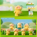 Yellow flocked bear figurine from the Crying Series blind box set with 6 plus 1 hidden style - 197-2 Little Crying Bear Flocked Box 6 / Full Box Set