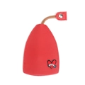 Red leather key pouch with love heart design and lanyard in variant style - Heart-LOVE Red