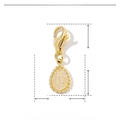 Detail showing dimensions of gold teardrop pendant in stainless steel and natural stone - Gold Waterdrop Light Beige Natural Stone