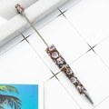 DIY plastic beaded pen featuring colorful Mexican sugar skull patterns and silver accents - Sugar Skull Pattern (60)