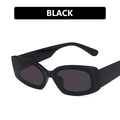 Occhiali da sole rettangolari retrò con montatura nera e lenti grigio scuro in stile hip-hop - Nero Lucido / Grigio
