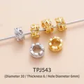 Macro detail of cubic zirconia leaf spacer beads for DIY jewelry making 10mm - TPJ543-White Zircon