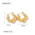 Gedrehte Creolen aus 18k vergoldetem Titanstahl mit den Abmessungen 2,11 cm x 2,06 cm - JDE201471 / Gold
