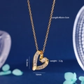 Collier avec pendentif coeur doré et zircons incluant les dimensions et informations de poids - Or (556)