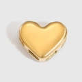 Polished gold puff heart bead charm for DIY necklace and bracelet jewelry making - Heart / Gold