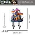 2D acrylic garden mushroom house stake fairy plant decoration 20cm height - No.29 (0.2cm Thickness)