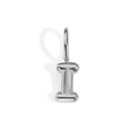 Polished silver 14K bubble letter I pendant charm for DIY necklace and bracelet - Letter I / Silver