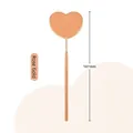 Rose gold heart-shaped lash extension mirror with textured handle in 187mm length - Heart / Rose Gold
