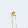 Golden letter C pendant necklace with sparkling rhinestones and beaded chain - Style J