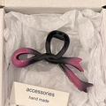 Bow-shaped acrylic hair claw with black to pink gradient finish in a gift box - 2# Black-Pink Gradient Ribbon Style