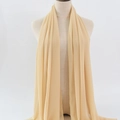 Elegant cream yellow chiffon hijab scarf with lightweight semi-transparent texture - 7