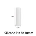 Translucent silicone nail mold plug 8x30mm size for DIY resin casting crafts - 8x30mm / White