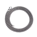 Collier hip hop en acier titane avec chaîne à billes robuste et fermoir mousqueton sûr - Chaîne gourmette perlée de 3,5 mm de large et 60 cm