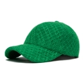 Berretto da baseball invernale in lana d'agnello verde con trama a maglia - Verde