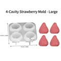 Stampo in silicone a 4 fragole per candele fai-da-te, cioccolato e decorazioni - 4 Cavità Fragola - Grande