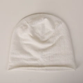 Berretto minimalista in maglia 100% lino bianco con bordo arrotolato per uomo e donna - M(56-58cm) / Bianco