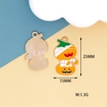 Cartoon pumpkin mummy Halloween charm with orange and white enamel finish 25mm - Pumpkin Mummy (C) / 10 Pieces Pack