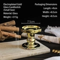Small electroplated gold Roman pillar glass candle holder for elegant home decor - Electroplated Gold Small