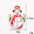 Sparkling snowman charm with red crystals for DIY jewelry making, 3.9cm x 3cm size - D2049 Snowman Type A (Gold)