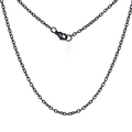 Minimalistische schwarze Edelstahl Gliederkette mit Karabinerverschluss für Unisex Mode - 2.0mm*55cm / Schwarz