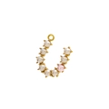Detailed macro of a horseshoe-shaped gold pendant with white and pink pearls - Pearl Letter U - Pink
