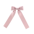 Pink satin bow hair clip with long ribbons and elegant ribbon texture for girls - Light Pink