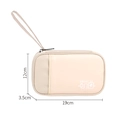 Beige small digital accessories storage bag with GREAT II print and zipper, 19x12x3.5cm - Handheld Beige