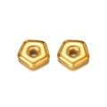Polished gold pentagon spacer bead with center hole for DIY jewelry making - Hydraulic Pentagon - Gold