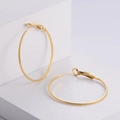 Textured 18k gold plated hoop earrings in a minimalist round design for women - Gold